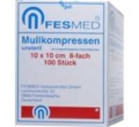 MULLKOMPRESSEN ES 10x10 cm unsteril 8fach