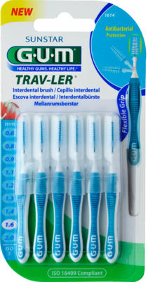 GUM TRAV-LER 1,6mm Tanne blau Interdental+6Kappen